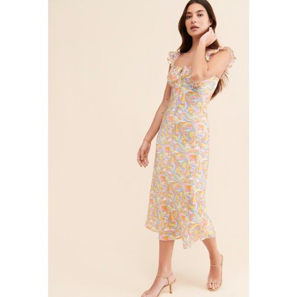 Olivia Rubin Amaya Multi Color Slip Dress Size 8 - Picture 11 of 12